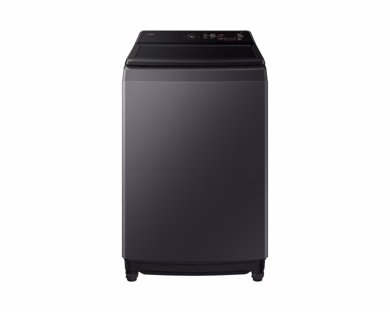 Lavadora Samsung carga superior 17kg gris grafito en hogar colombiano